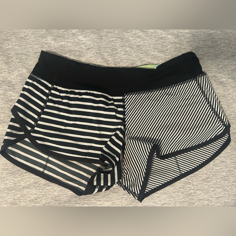 Lululemon Black and White Striped Shorts